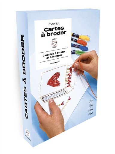Mon kit cartes à broder : 3 cartes à broder et à envoyer