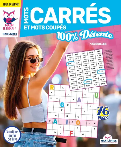 [MXL23425] Hibou Malin - Mots carrés et mots coupés 100% détente - 136 grilles 