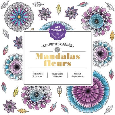 PETITS CARRES ART-THERAPIE MANDALAS FLEURS