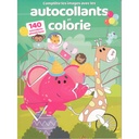 [MXL7424] Complète les images avec les autocollants et colorie - Éléphants et girafe