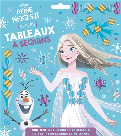 LA REINE DES NEIGES 2 - Les Ateliers Disney - Tableaux à sequins BLEU