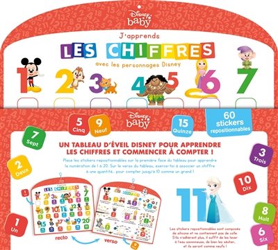 DISNEY BABY - Tableau d'éveil - J'apprends les chiffres