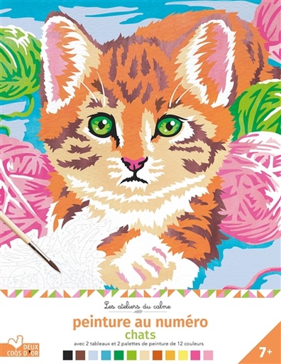 Peinture au numéro chats - Cahier avec palette et pinceau