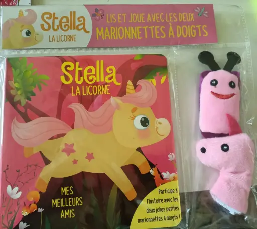 [MXL22724] Livre + marionnettes à doigts - Stella la licorne