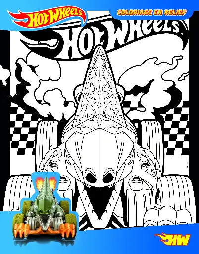 [MXL24724] Feutrine Hot Wheels + 6 feutres