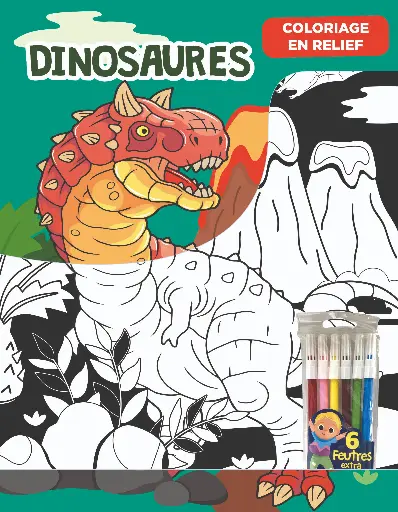 [MXL25024] Feutrine Dinosaures + 6 feutres