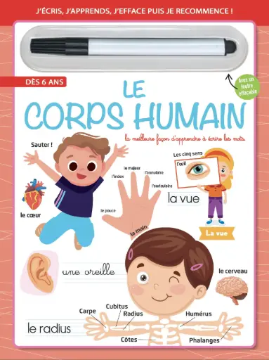 [MXL21225] Livre effaçable - Le corps humain + 1 feutre