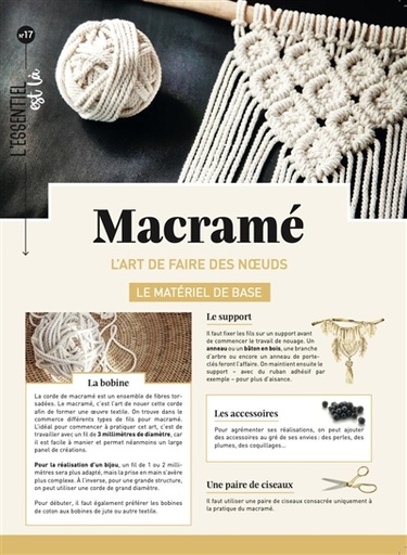 MACRAME - L'ART DE FAIRE DES NŒUDS