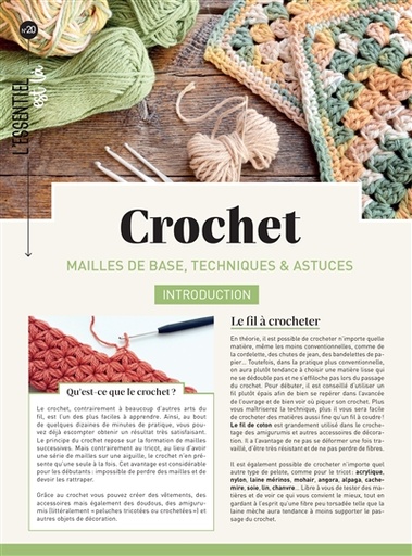 CROCHET - MAILLES DE BASE, TECHNIQUES & ASTUCES
