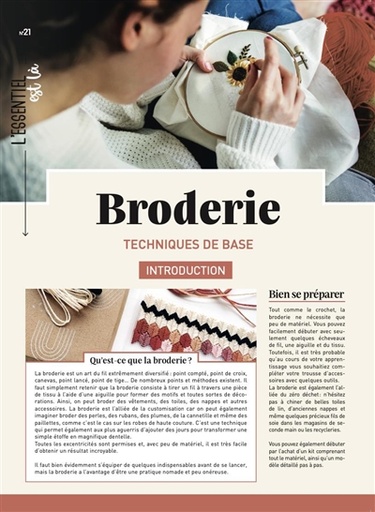 BRODERIE - TECHNIQUES DE BASE