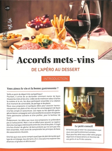 ACCORDS METS - VIN - DE L'APERO AU DESSERT