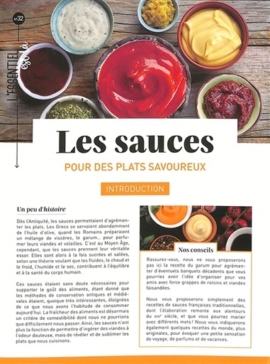 LES SAUCES - POUR DES PLATS SAVOUREUX