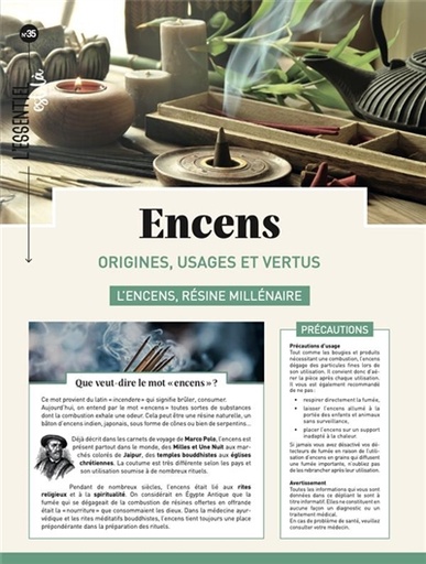 ENCENS - ORIGINES, USAGES ET VERTUS