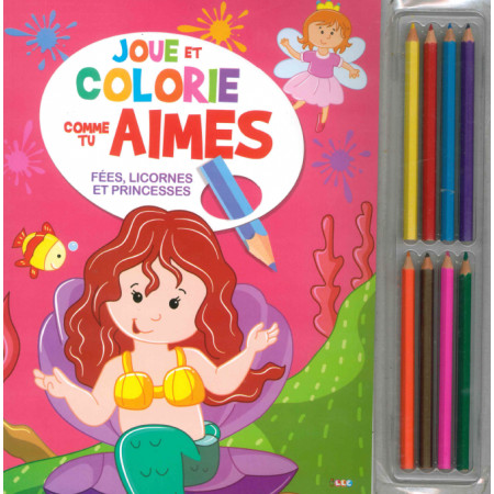 [SDP7219] Joue et colorie comme tu aimes Sirènes, Fées... - PT ARTISTE+Crayons