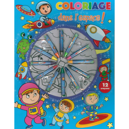 [SDP8519] Coloriage dans l’Espace ! Set circulaire de 12 crayons gras