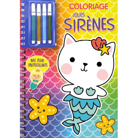 [SDP0721] Coloriage jolies sirènes + 4 minis feutres