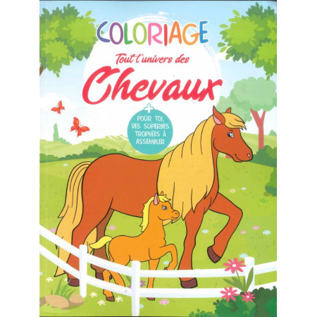 [SDP3021] Coloriage - Tout l’univers des chevaux + Press-out