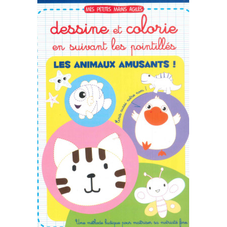 [SDP3221] Dessine et colorie en suivant les pointillés ANIM. AMUSANTS - Bloc
