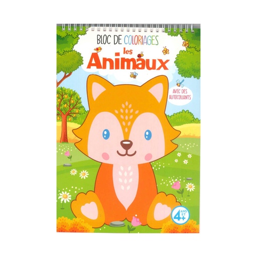 [SDP3422] Bloc de coloriages Les animaux avec des autocollants
