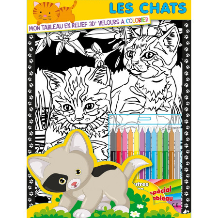 [SDP3722] Feutrine - Les chats + 12 feutres